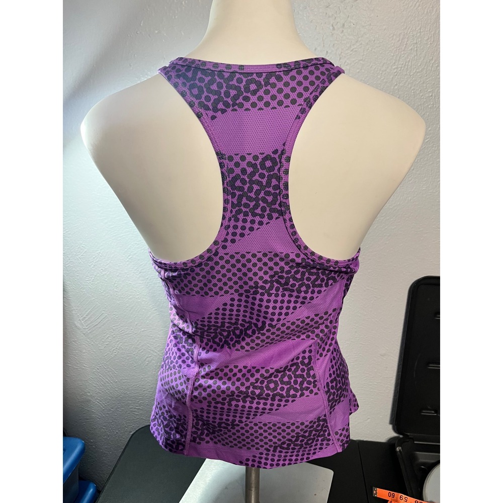 Nike Womens Dri-FIT Purple Leopard Polka Dot Racerback Tank Top Built-in Bra M - Picture 4 of 7